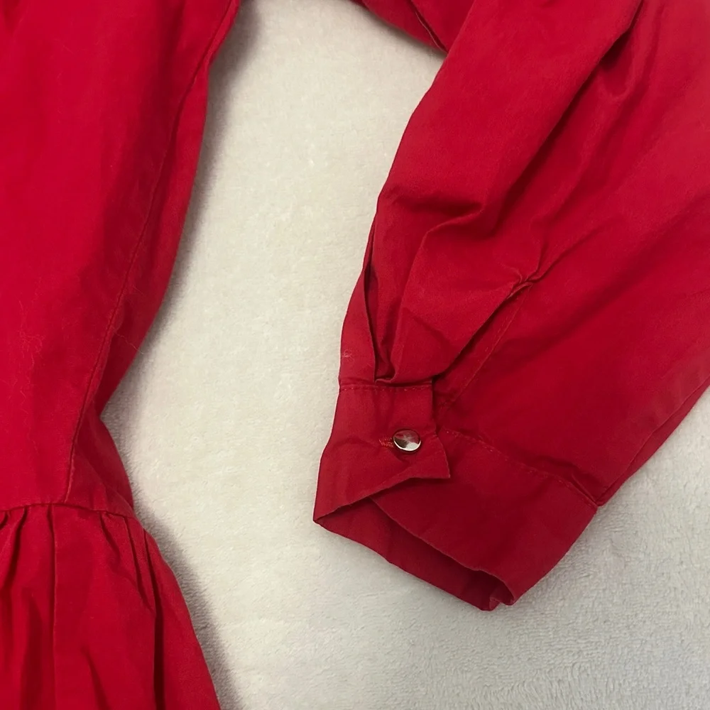 Vibrant Red Button-Up Dress - Picture 3 of 6